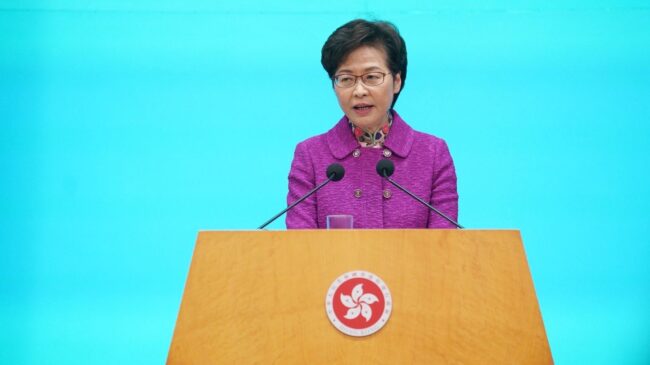 Hong Kong's Leader Says She Relies On 'Piles Of Cash' Because Of U.S. Sanctions 2 5fc28cca1f0000770976a01a
