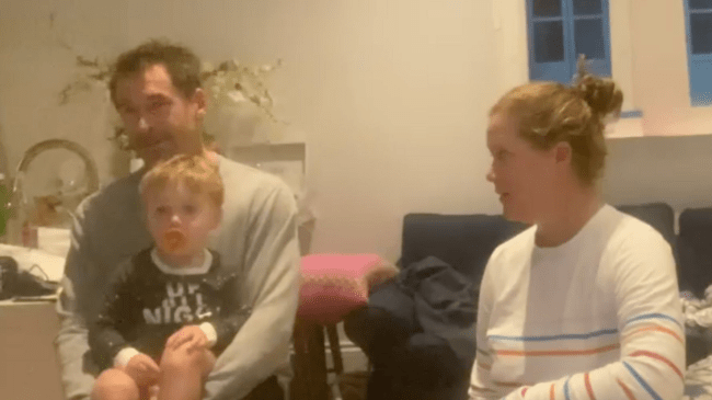 Amy Schumer's Son Seems Totally Unfazed Watching Her Super Bowl Commercial 2 602180a3260000880c275fe3