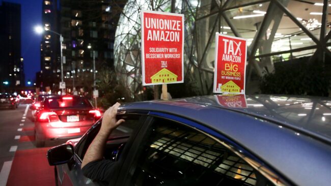 Amazon Workers' Fight To Unionize Draws Help From Around The World 2 60369555260000a91e6bd12d