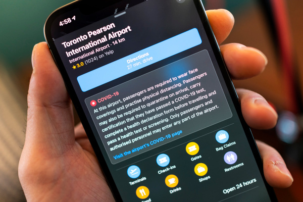 apple maps covid airports