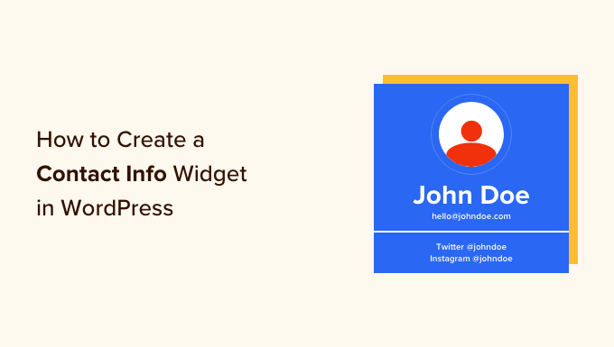 how to create a contact info widget in wordpress og