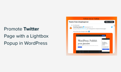 how to promote twitter page with lightbox popup