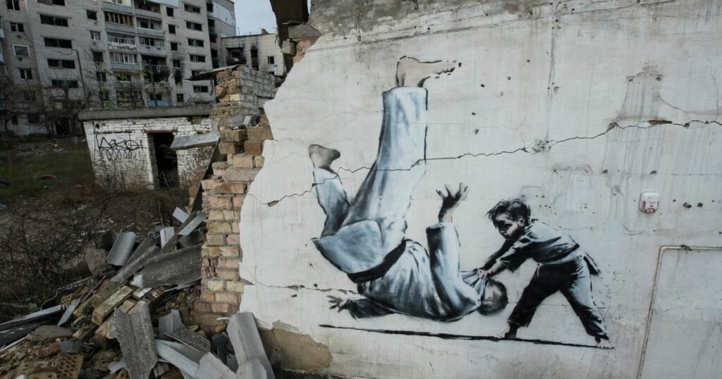 Banksy Reveals Very Close Call With 'Angry Babushka' In Ukraine 2 6394656e2400006100ace22d