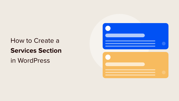 how to create a services section in wordpress og