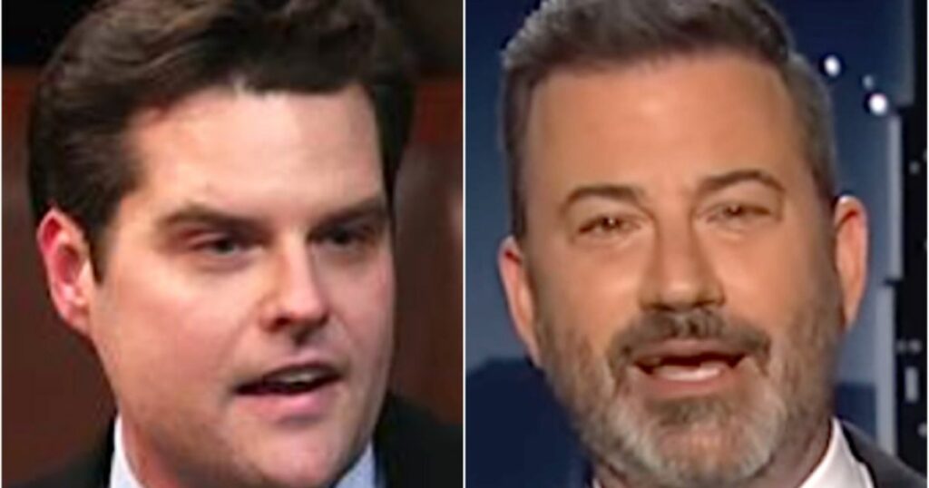Jimmy Kimmel Has Brutal Question For Matt Gaetz As He Gripes About Kevin McCarthy 1 63b7f988210000190095ab1a
