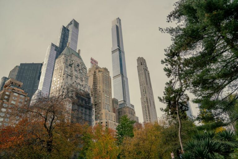 Residential skyscrapers situated along Billionaires' Row across from Central Park in the Midtown neighborhood of New York.
